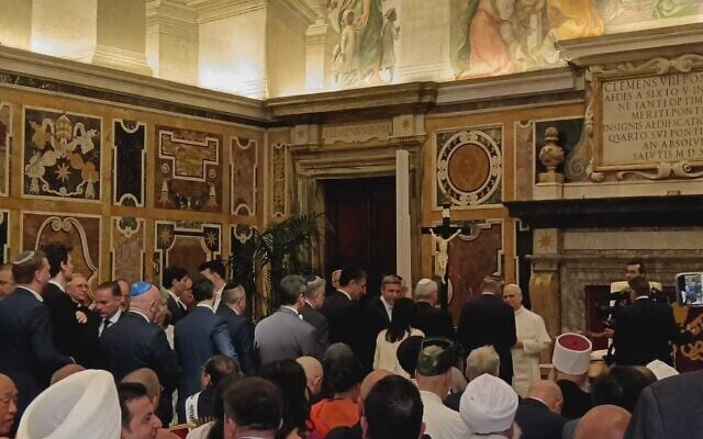 Pope Leo XIV meets with religious leaders, including a Jewish delegation, in the Vatican on May 19, 2025. (Courtesy: Rabbi Noam Marans/American Jewish Committee) Pope Leo XIV meets with religious leaders, including a Jewish delegation, in the Vatican on May 19, 2025. (Courtesy: Rabbi Noam Marans/American Jewish Committee)