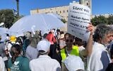 Hundreds take part in an interfaith march for peace in Jerusalem on May 28, 2025. (Rossella Tercatin/Times of Israel)