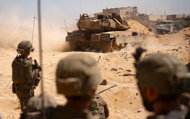 IDF troops operate in the Gaza Strip, in a handout photo issued by the military on May 19, 2025. (Israel Defense Forces) IDF troops operate in the Gaza Strip, in a handout photo issued by the military on May 19, 2025. (Israel Defense Forces)