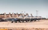 Israeli Air Force fighter jets prepare for takeoff for airstrikes against the Houthis in Yemen, May 5, 2025. (Israel Defense Forces)