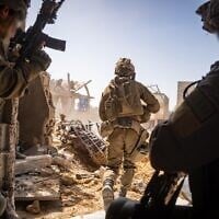 IDF troops operate in the Gaza Strip, in a handout photo published on May 11, 2025. (Israel Defense Forces)