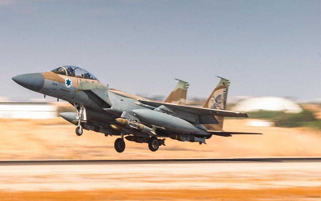 Israeli Air Force fighter jets take off for airstrikes against the Houthis in Yemen, May 5, 2025. (Israel Defense Forces)