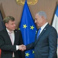 Prime Minister Benjamin Netanyahu meets with German Foreign Minister Johann Wadephul at the Prime Minister's Office in Jerusalem, May 11, 2025. (Kobi Gideon/GPO)