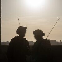 IDF troops operate in the Gaza Strip in a handout photo published on May 15, 2025. (Israel Defense Forces)