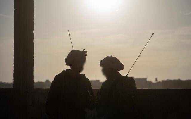 IDF troops operate in the Gaza Strip in a handout photo published on May 15, 2025. (Israel Defense Forces)