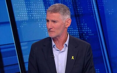 The Democrats party chairman Yair Golan is interviewed on Channel 12, May 24, 2025. (Channel 12)