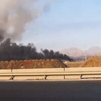 This image grab taken from footage broadcast by Iran's IRINN news on June 13, 2025 shows what the television described as smoke billowing from explosions in Natanz after Israel announced it had carried out strikes on Iranian nuclear and military sites (IRINN / AFP)