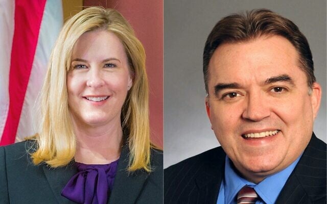This combination of pictures created on June 14, 2025 shows Minnesota State Representative Melissa Hortman (left) and Minnesota State Senator John Hoffman.(Minnesota Senate photographer's office and Paul Battaglia / Minnesota State Legislature / AFP)