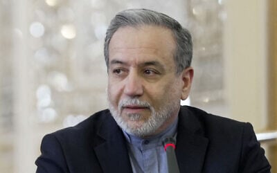 This handout picture provided by the Iranian foreign ministry shows Iran's Foreign Minister Abbas Araghchi meeting with ambassadors of foreign countries in Tehran on June 15, 2025. (Iran's Ministry of Foreign Affairs/AFP)