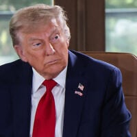 US President Donald Trump attends a working session during the Group of Seven (G7) Summit at the Pomeroy Kananaskis Mountain Lodge in Kananaskis, Alberta, Canada on June 16, 2025. (Ludovic MARIN / POOL / AFP)