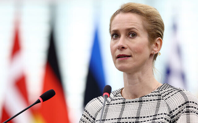 European Union High Representative for Foreign Affairs and Security Policy, Kaja Kallas, speaks during a debate at the European Parliament in Strasbourg, eastern France, on June 18, 2025. (FREDERICK FLORIN / AFP)