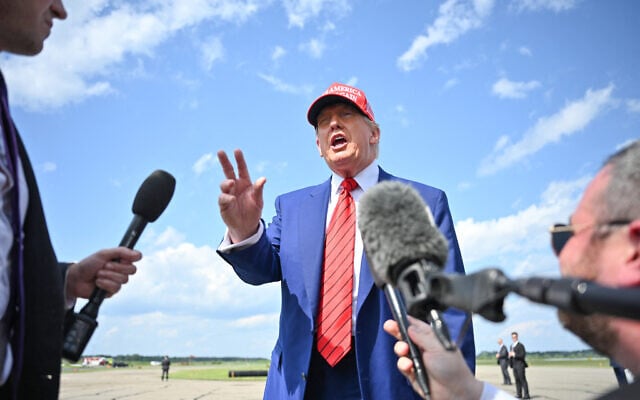 US President Donald Trump speaks to the press upon arrival at Morristown Municipal Airport in Morristown, New Jersey, on June 20, 2025. Trump is heading to his Bedminster golf resort for a MAGA Inc. fundraising dinner. (Photo by Mandel NGAN / AFP) US President Donald Trump speaks to the press upon arrival at Morristown Municipal Airport in Morristown, New Jersey, on June 20, 2025. Trump is heading to his Bedminster golf resort for a MAGA Inc. fundraising dinner. (Photo by Mandel NGAN / AFP)