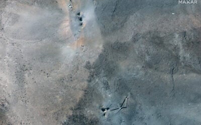 This handout satellite picture provided by Maxar Technologies and taken on June 22, 2025, shows Iran's Fordow Fuel Enrichment Plant (FFEP), northeast of the city of Qom, after US strikes on the site. (Satellite image ©2025 Maxar Technologies / AFP)