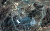 This handout satellite picture provided by Maxar Technologies, and taken on June 22, 2025, shows Iran's Fordo Fuel Enrichment Plant (FFEP), northeast of the city of Qom, after US strikes on the site. (Satellite image ©2025 Maxar Technologies / AFP)