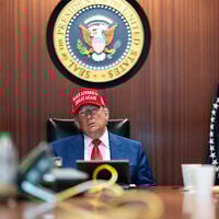 In a photo released by the White House via X, US President Donald Trump is seen in the Situation Room of the White House on June 21, 2025 in Washington, DC. (WHITE HOUSE / AFP)