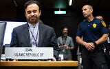 Iranian Ambassador to the International Atomic Energy Agency (IAEA) Reza Najafi, at an extraordinary IAEA Board of Governors meeting at the agency's headquarters in Vienna, Austria, on June 23, 2025. (Joe Klamar/AFP)
