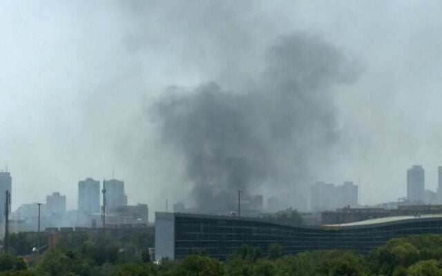 This grab taken from UGC images posted on social media on June 23, 2025, shows smoke after Israeli strikes in Tehran (UGC / AFP)