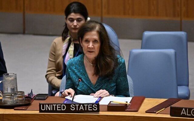 US Ambassador to the UN Dorothy Camille Shea speaks during a Security Council Meeting on the Israel-Iran conflict at United Nations headquarters on June 24, 2025 in New York. (Photo by ANGELA WEISS / AFP) US Ambassador to the UN Dorothy Camille Shea speaks during a Security Council Meeting on the Israel-Iran conflict at United Nations headquarters on June 24, 2025 in New York. (Photo by ANGELA WEISS / AFP)