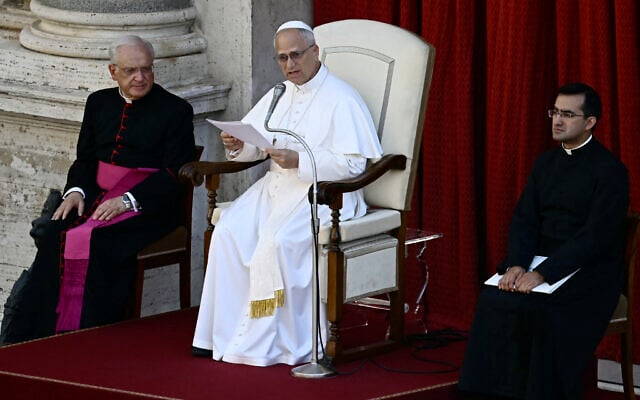 Pope Leo XIV leads an audience on the International Day Against Drug Abuse and Illicit Trafficking in San Damaso courtyard in The Vatican on June 26, 2025. (Filippo MONTEFORTE / AFP) Pope Leo XIV leads an audience on the International Day Against Drug Abuse and Illicit Trafficking in San Damaso courtyard in The Vatican on June 26, 2025. (Filippo MONTEFORTE / AFP)