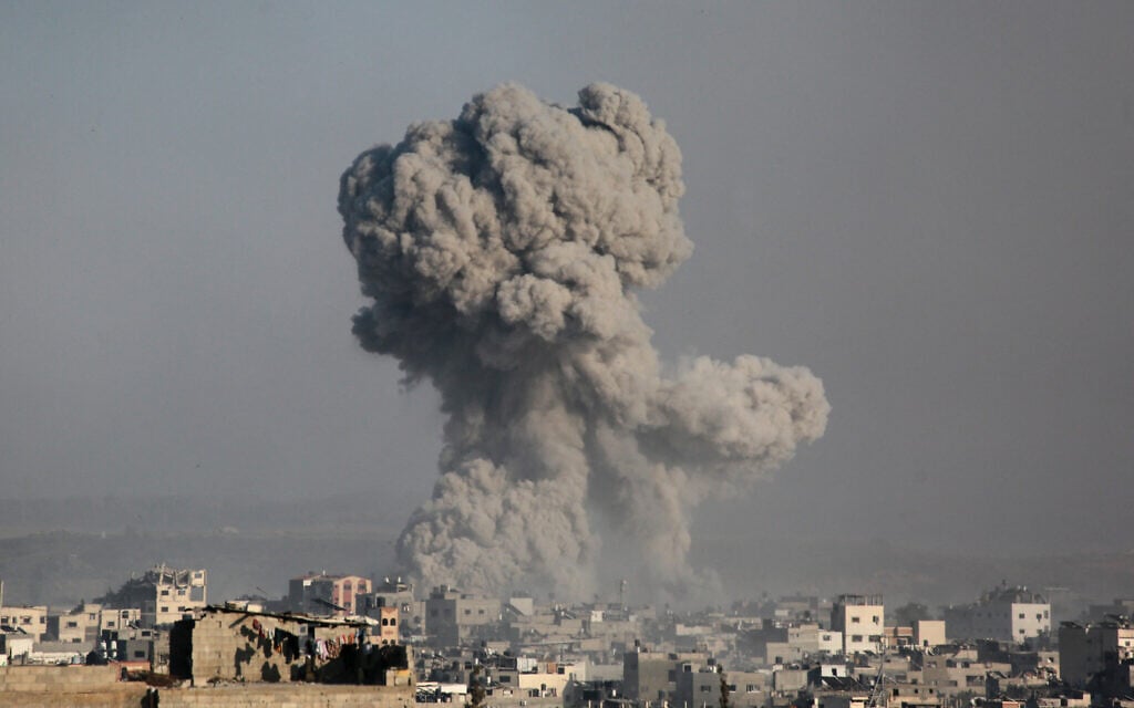 Smoke billows after an Israeli strike on Jabalia in the northern Gaza Strip on June 28, 2025. (Photo by Bashar TALEB / AFP)