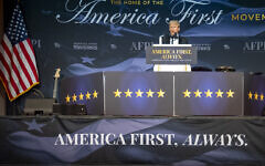 Then-President-elect Donald Trump speaks during an America First Policy Institute gala at his Mar-a-Lago estate, November 14, 2024, in Palm Beach, Florida. (AP/Alex Brandon)