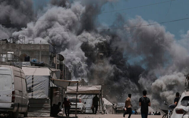 Smoke rises to the sky following an Israeli strike in Gaza City, June 1, 2025. (AP Photo/Jehad Alshrafi) Smoke rises to the sky following an Israeli strike in Gaza City, June 1, 2025. (AP Photo/Jehad Alshrafi)