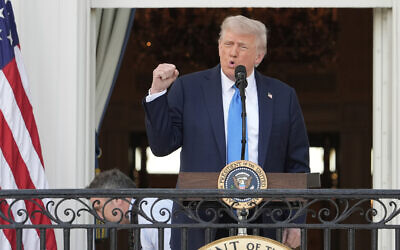US President Donald Trump speaks during a summer soiree on the South Lawn of the White House, in Washington, June 4, 2025. (Alex Brandon/AP) US President Donald Trump speaks during a summer soiree on the South Lawn of the White House, in Washington, June 4, 2025. (Alex Brandon/AP)