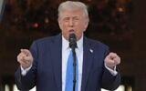 US President Donald Trump speaks during a summer soiree on the South Lawn of the White House, in Washington, June 4, 2025. (Alex Brandon/AP)