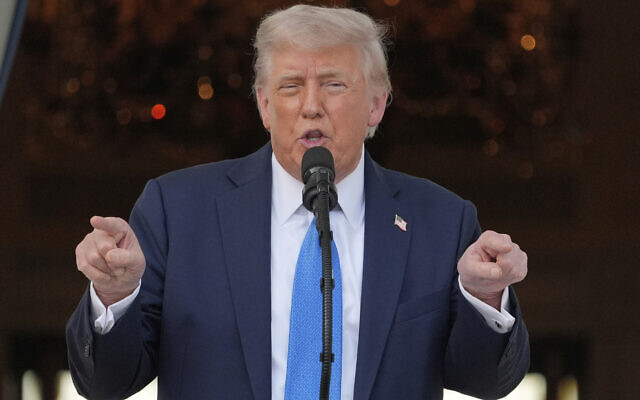 US President Donald Trump speaks during a summer soiree on the South Lawn of the White House, in Washington, June 4, 2025. (Alex Brandon/AP) US President Donald Trump speaks during a summer soiree on the South Lawn of the White House, in Washington, June 4, 2025. (Alex Brandon/AP)