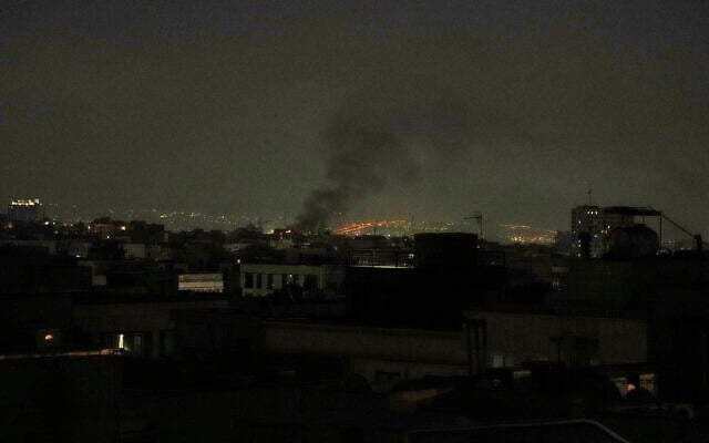Smoke rises after an explosion in Tehran, Iran, June 13, 2025. (Vahid Salemi/AP)