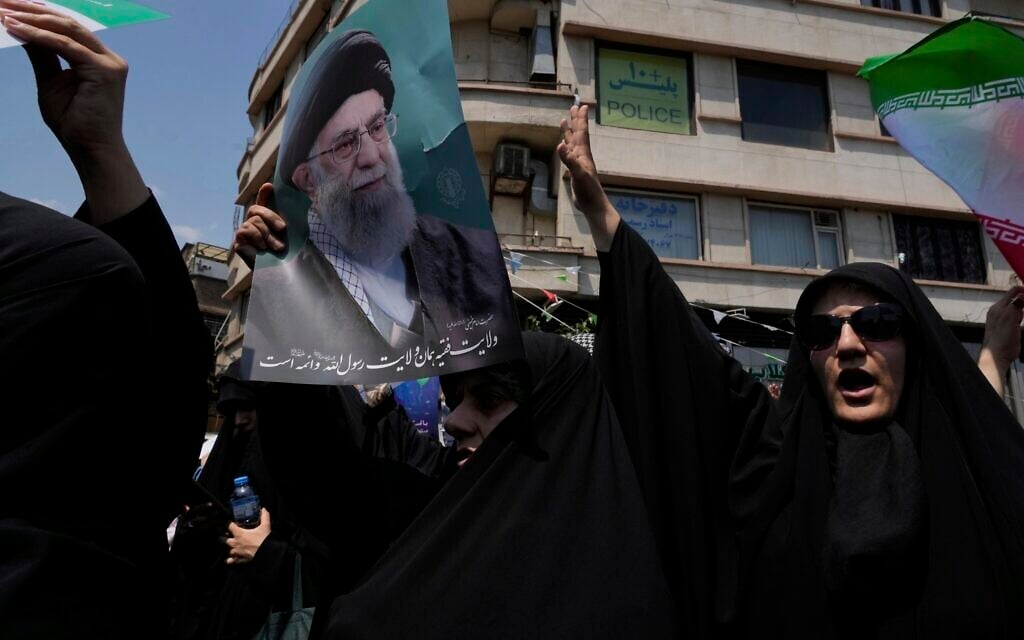 At scattered protests, Iranians call for revenge against Israel, death to Netanyahu