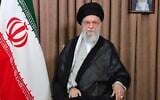 This photo released by an official website of the office of the Iranian supreme leader, shows Supreme Leader Ayatollah Ali Khamenei in a televised speech, under a portrait of the late revolutionary founder Ayatollah Khomeini, Friday, June 13, 2025. (Office of the Iranian Supreme Leader via AP)