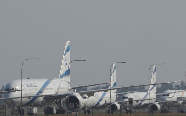 A row of evacuated aircrafts belonging to Israeli airlines El Al sit parked along the apron of Cyprus' main airport in Larnaca, Saturday, June 14, 2025. (AP Photo/Petros Karadjias) A row of evacuated aircrafts belonging to Israeli airlines El Al sit parked along the apron of Cyprus' main airport in Larnaca, Saturday, June 14, 2025. (AP Photo/Petros Karadjias)