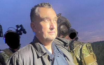 This photo made available by the Ramsey County Sheriff's Office shows Vance Luther Boelter, the man accused of assassinating the top Democrat in the Minnesota House, as he was arrested, June 15, 2025. (Ramsey County Sheriff's Office via AP)