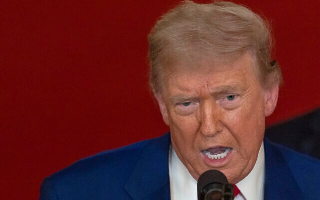 President Donald Trump speaks from the East Room of the White House in Washington, Saturday, June 21, 2025, after the US military struck three Iranian nuclear and military sites, directly joining Israel's effort to decapitate the country's nuclear program. (Carlos Barria/Pool via AP)
