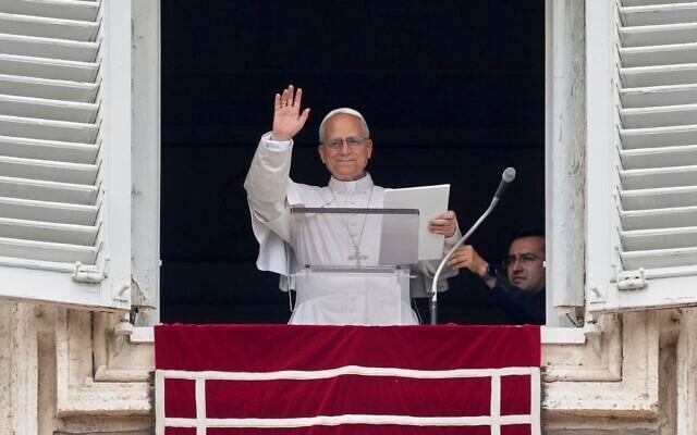 Pope Leo XIV delivers his blessing as he recites the Regina Coeli noon prayer from the window of his studio overlooking St.Peter's Square, at the Vatican, Sunday, June 22, 2025. (AP Photo/Andrew Medichini) Pope Leo XIV delivers his blessing as he recites the Regina Coeli noon prayer from the window of his studio overlooking St.Peter's Square, at the Vatican, Sunday, June 22, 2025. (AP Photo/Andrew Medichini)