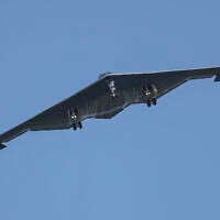A B-2 bomber arrives at Whiteman Air Force Base in Missouri, June 22, 2025. (AP Photo/David Smith)