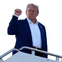 US President Donald Trump boards Air Force One on June 24, 2025, at Joint Base Andrews, Md. (AP Photo/Alex Brandon)
