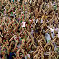 Illustrative: Supporters of Iranian presidential candidate Mir-Hossein Mousavi protest against the result of the recent election, which they say was fraudulent, at the Azadi (Freedom) Square in Tehran, Iran, June 15, 2009. (AP Photo/Ben Curtis)