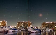 Air defense rockets rise to intercept Iranian missile fire on Qatar, June 23, 2025. (X screenshots; used in accordance with clause 27a of the copyright law)