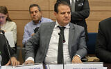 Hadash-Ta’al chairman MK Ayman Odeh attends a Knesset House Committee hearing on his possible impeachment, June 24, 2025. (Dani Shem-Tov/ Office of the Knesset Spokesperson)