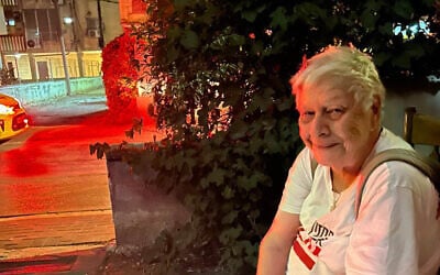 Rehovot resident Deborah Fait after her home was damaged by an Iranian missile fired on June 15, 2025. (Courtesy)