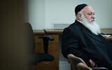 United Torah Judaism chairman Yitzchak Goldknopf attends a faction meeting in the Knesset, May 19 , 2025. (Oren Ben Hakoon/Flash90)