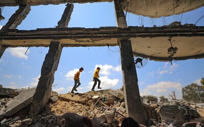 The Al-Ansar Mosque in Gaza's Deir al-Balah after Israeli airstrikes, June 3, 2025. (Photo by Ali Hassan/Flash90)