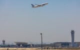 An El Al flight takes off at the Ben Gurion International Airport, outside of Tel Aviv, June 19, 2025. (Yossi Aloni/Flash90)
