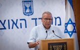 Histadrut chairman Arnon Bar-David speaks at a press conference at the Finance Ministry in Jerusalem, June 23, 2025. (Ben Hakoon/FLASH90)