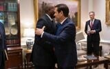 British Foreign Secretary David Lammy hugs US Secretary of State Marco Rubio in the White House on June 19, 2025. (UK Foreign Office)