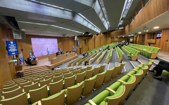 The Knesset plenum on June 16, 2025. (Sam Sokol/Times of Israel)