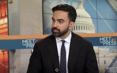 Screen capture from video of Democratic New York City mayoral primary winner Zohran Mamdani during an interview with NBC's 'Meet the press,' June 29, 2025. (NBC: used in accordance with Clause 27a of the Copyright Law)