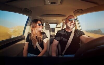 Rotem Sela, left and Lior Raz star in 'Off Road,' a new show launching on Netflix Israel on June 12, 2025 (Courtesy)